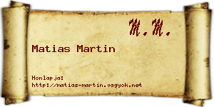 Matias Martin névjegykártya